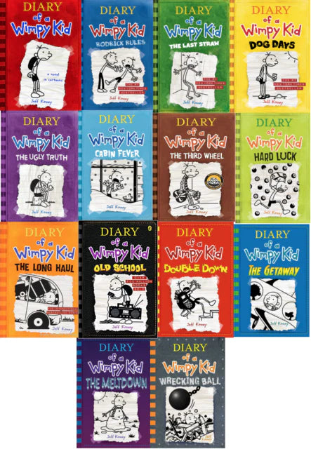 Diary of a Wimpy Kid – 14 Book Box Set by Jeff Kinney (Humor + Kids Novel Series)